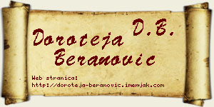 Doroteja Beranović vizit kartica